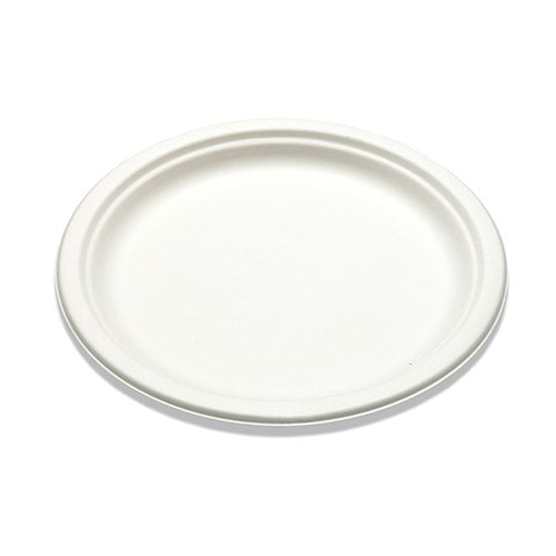 10" COMPOSTABLE PLATE WHITE/BAGASSE (qty: 500)