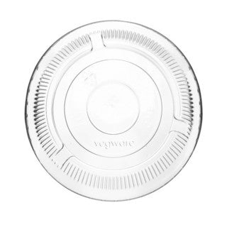 Vegware 96-Series PLA flat lid, no hole (SKU: C96F-NH)