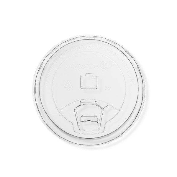 96-Series PLA flat sipping lid with cap(QTY: 1000)