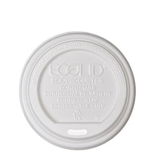 Eco-Products EcoLid Renewable & Compostable Hot Cup Lids, Fits 8oz Hot Cups (SKU: EP-ECOLID-8)