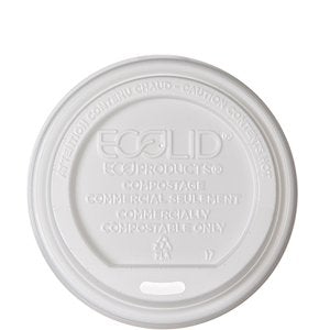 Eco-Products EcoLid Renewable & Compostable Hot Cup Lids, Fits 10-20oz Hot Cups (SKU: EP-ECOLID-W)