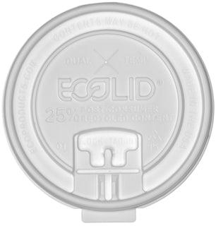 Eco-Products 25% Recycled Content Dual-Temp Locking Tab Lid with Straw Slot – 10-20oz  
 (SKU: EP-HCLDT-R)
