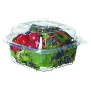 Eco-Products Renewable & Compostable Clear Clamshells - 6in x 6in x 3in (SKU: EP-LC6)