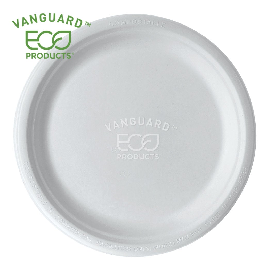 Vanguard™ Renewable & Compostable Sugarcane Plates - 10in (qty:500)