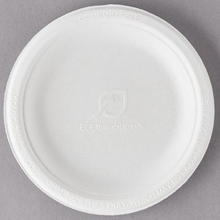 Eco-Products Compostable 6 inch Sugarcane Plates - Case of 1000 - EP-P016