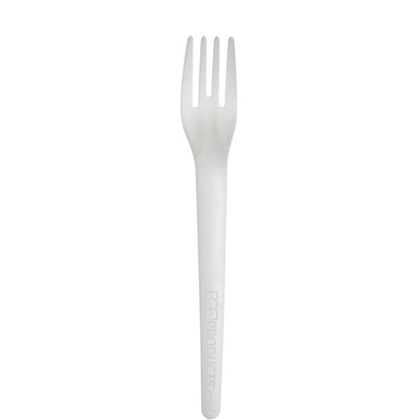 Compostable Plantware Fork - 6"- White (QTY:1000)