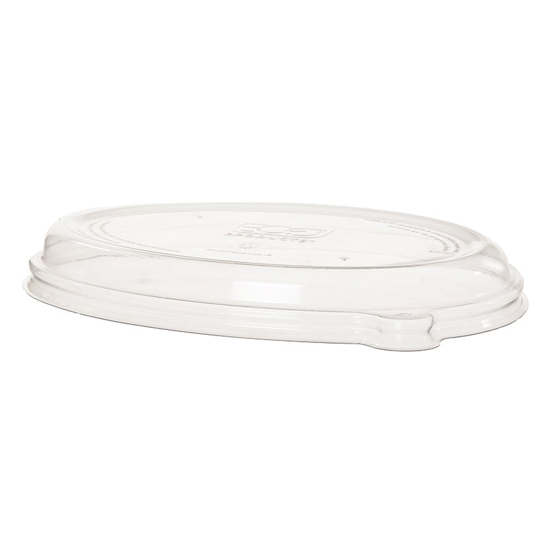 Eco-Products Renewable & Compostable WorldView Oval Sugarcane Take-Out Container Lids, Fits 24 and 32 oz., Case of 300|EP-SCV32LID-R|Made From Renewable Materials | BPI & ASTM Compostable | A Greener Alternative
