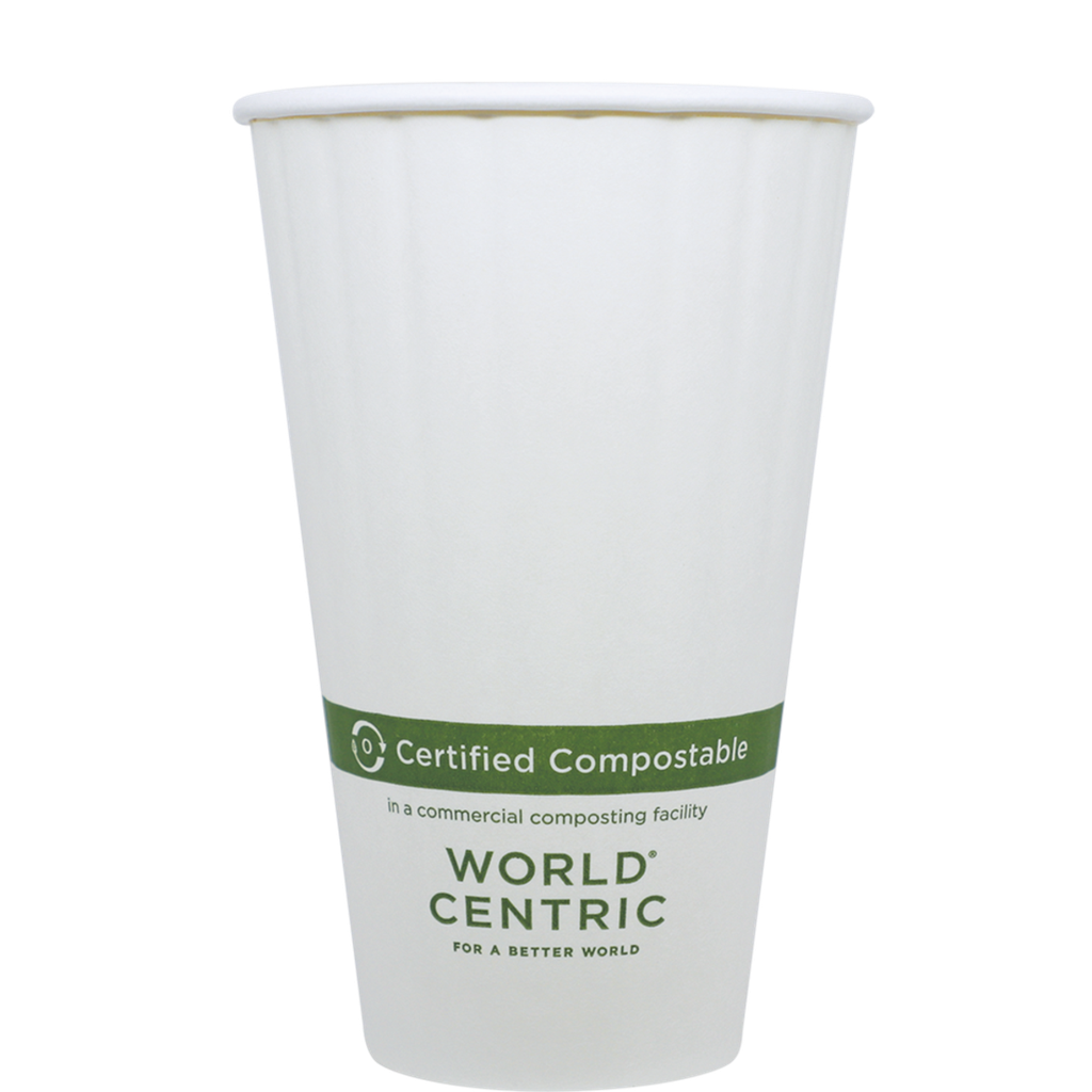 16 oz SFI® Paper Hot Cup, Double Wall, White - Case of 600