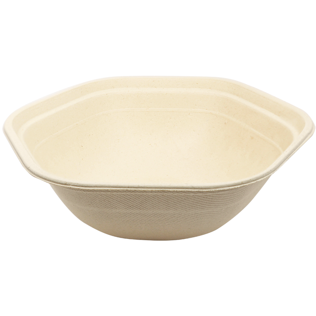 World Centric 54 oz Fiber Hexagonal Bowl (SKU: BX-FB-54)