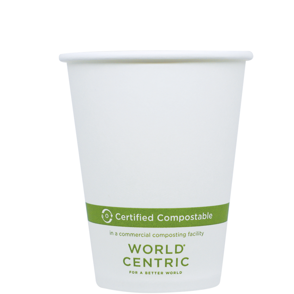 World Centric 8 oz FSC® Paper Hot Cup, White (SKU: CU-PA-8)