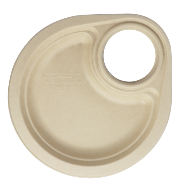 9" Party Plate with Cup Holder - Case of 400