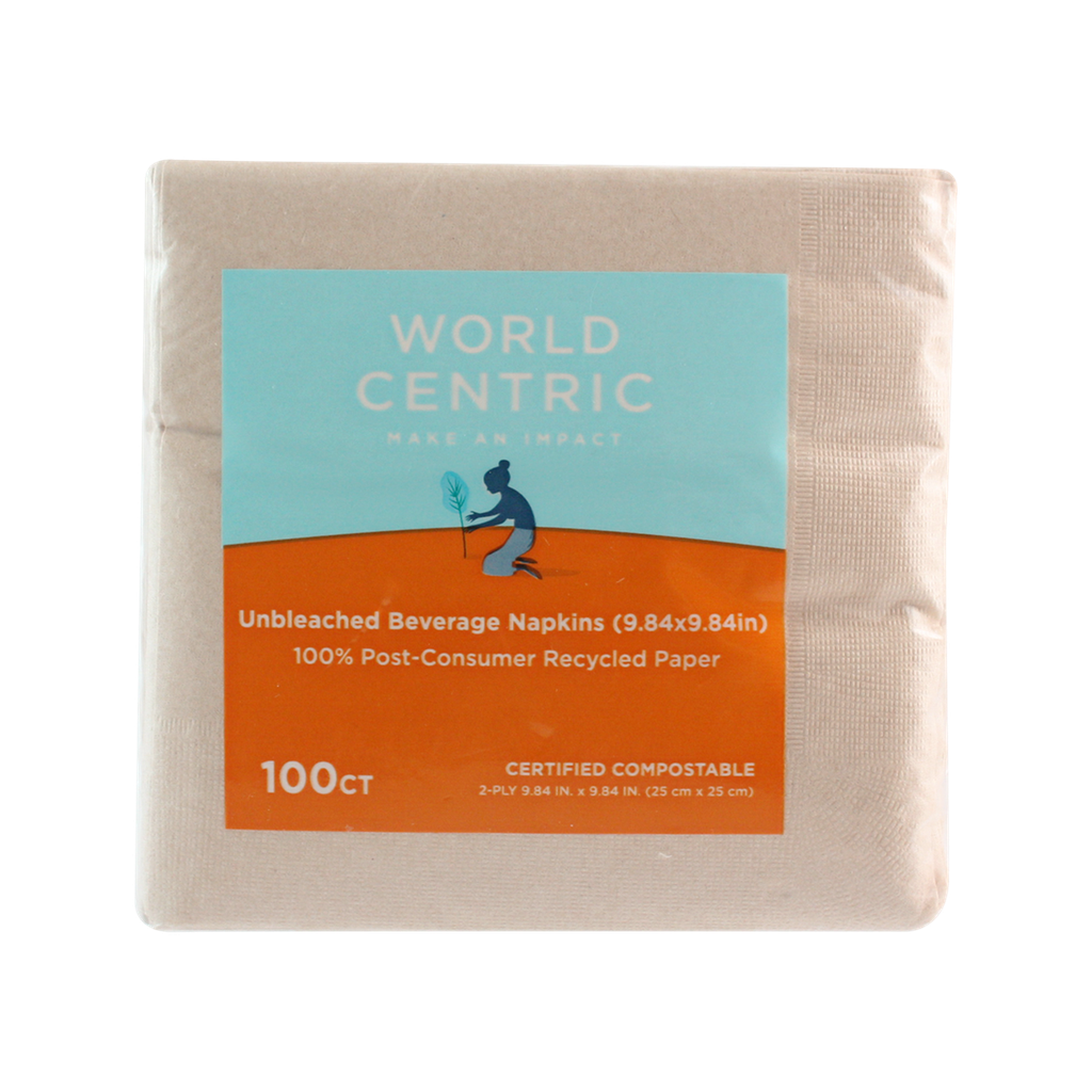 World Centric, Beverage Napkins, 5 in. Square (2-ply) (QTY:4000)