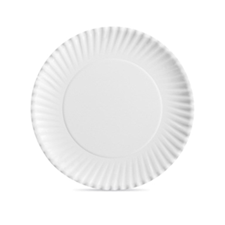 Winterfield Spiral Fluted White Uncoated Lunch/Dinner Plate 12 PACKS, 100 PER PACK (QTY: 1200)