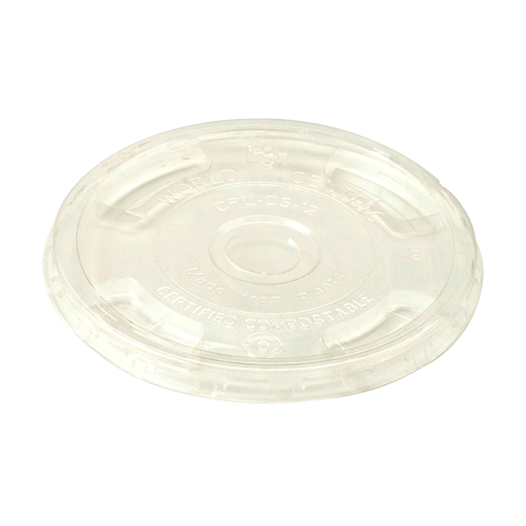 LID PLA - Fits all PLA cold cups sizes from 9Q to 24 oz Cold Cups, Straw Hole, Clear - Case of 1000