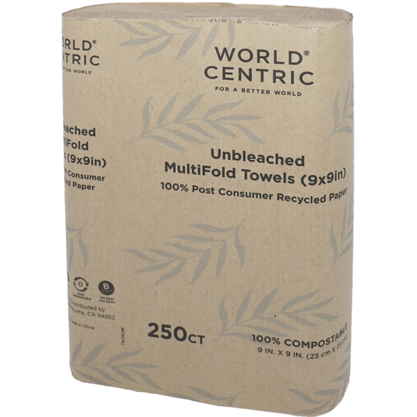 World Centric, MultiFold Towels, 3x9 in (1-ply) (QTY:4000)