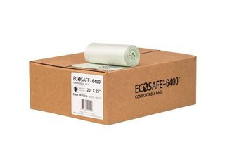 EcoSafe-6400 HB2022-6 Compostable Bag, Certified Compostable, 7-Gallon, Green (Pack of 600)