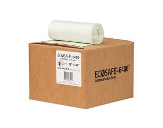 EcoSafe-6400 HB2640-8 Compostable Bag, Certified Compostable, 22-Gallon, Green (Pack of 165)