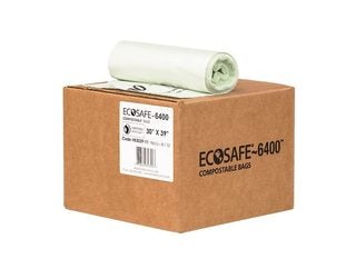 EcoSafe-6400 HB3039-11 Heavy Duty Compostable Bag, Certified Compostable, 30-Gallon, Green (Pack of 96)