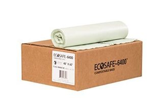 EcoSafe-6400 HB4860-85 Compostable Bag, Certified Compostable, 64-Gallon, Green (Pack of 60)