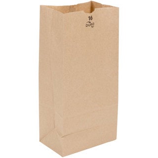 Duro 18416 CPC 16 lbs Brown Grocery Bags - Case of 500