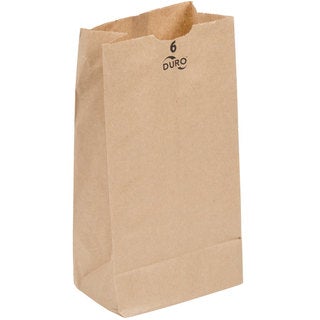 Duro ID# 18406 6# SOS Bag 35# 100% Recycled Natural Kraft, 6" H, 500 Piece