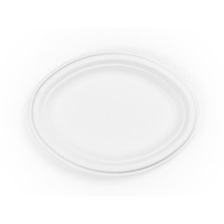 Vegware 12in bagasse oval plate (SKU: P030)