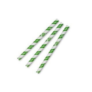 Vegware Jumbissimo green stripe straw  (SKU: PS10-GS)