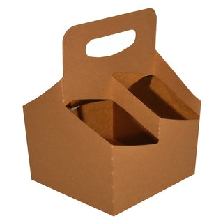 Tray Carrier 4-Cup Kraft Paperboard Upright (QTY:250)