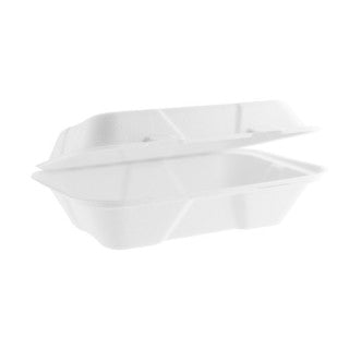 9 x 6in large bagasse clamshell (QTY:200)