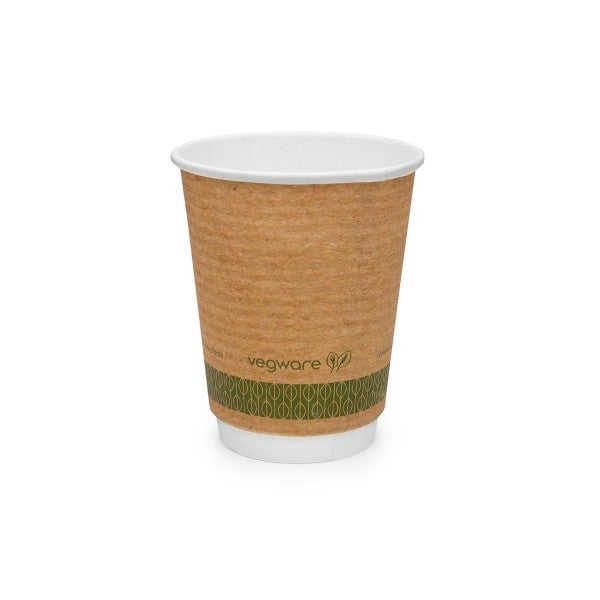 Vegware 8oz double wall brown kraft cup, 79-Series (SKU: VDW-K08)