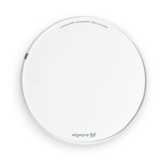 Vegware 185-Series, PLA-Lined paper lid with vents (SKU: VLID185P)