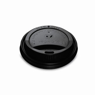 Vegware 79-Series CPLA hot cup lid, black (SKU: VLID79SB)