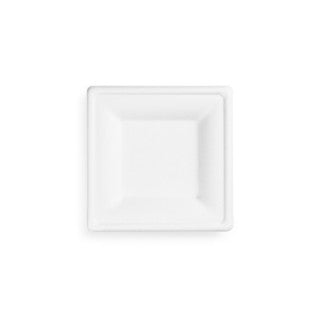 Vegware 6in square bagasse plate (SKU: VPSQ-06)