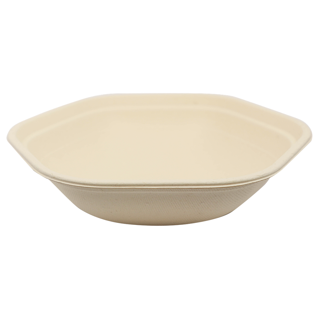 World Centric NEW 32 oz Fiber Hexagonal Bowl (SKU: BX-FB-32)