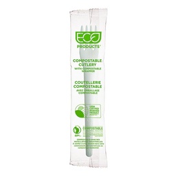 [EP-S012-W] Eco-Products Plantware Renewable & Compostable Individually Wrapped Fork - 6" White, Compostable Wrapper  
 (SKU: EP-S012-W)