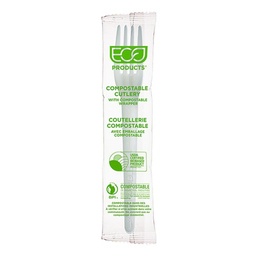 [EP-S017-W] Eco-Products Plantware Renewable & Compostable Individually Wrapped Fork - 7" White, Compostable Wrapper (SKU: EP-S017-W)