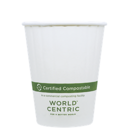 [CU-PA-12D] 12 oz SFI® Paper Hot Cup, Double Wall, White - Case of 1000