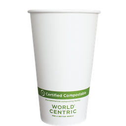 [CU-PA-16] World Centric 16 oz FSC® Paper Hot Cup, White (SKU: CU-PA-16)