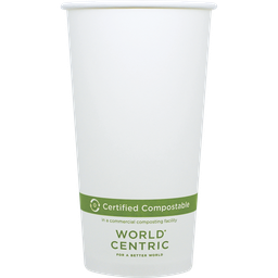 [CU-PA-20] World Centric 20 oz FSC® Paper Hot Cup, White (SKU: CU-PA-20)