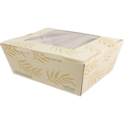 [TO-NT-8W] NoTree Paper #8 Take-Out Container with PLA Window (46oz) - Case of 200