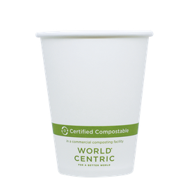 [CU-PA-8] World Centric 8 oz FSC® Paper Hot Cup, White (SKU: CU-PA-8)