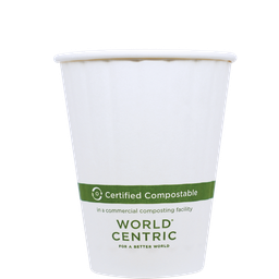 [CU-PA-8D] 8 oz SFI® Paper Hot Cup, Double Wall, White - Case of 1000