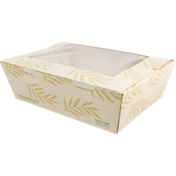 [TO-NT-3W] NoTree Paper #3 Take-Out Container with PLA Window (65oz) - Case of 200