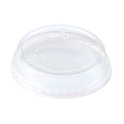 [CPL-CS-9] LID PLA - 4 to 9 oz Cold Cups, Raised, No Straw Hole, Clear - Case of 2000