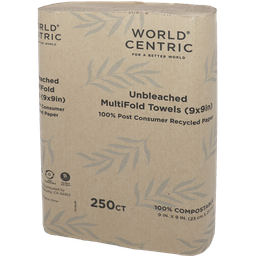 [TW-PA-MF] World Centric MultiFold Towels, 3x9 in (1-ply) (SKU: TW-PA-MF)