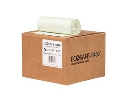 [HB2636-8] EcoSafe-6400 HB2636-8 Compostable Bag, Certified Compostable, 20-Gallon, Green (Pack of 165)