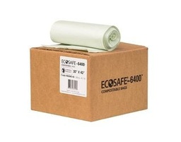 [HB3042-8] EcoSafe-6400 HB3042-85 Compostable Bag, Certified Compostable, 35-Gallon, Green (Pack of 135)