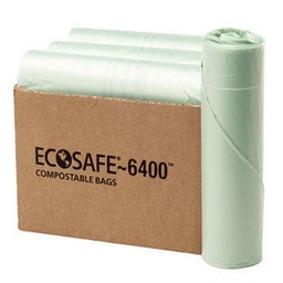 [HB3955-85] EcoSafe-6400 HB3955-85 Compostable Bag, Certified Compostable, 48-Gallon, Green (Pack of 80)