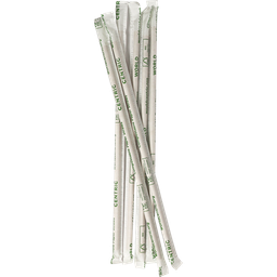[ST-PA-10W-K] 10" FSC® Kraft Paper Straw, Wrapped - Case of 4000